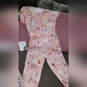 Floral Pumpkin Print Jumpsuit